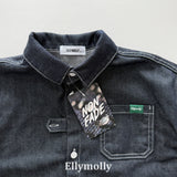 ［ELLY MOLLY］Bijou non-fade denim shirt