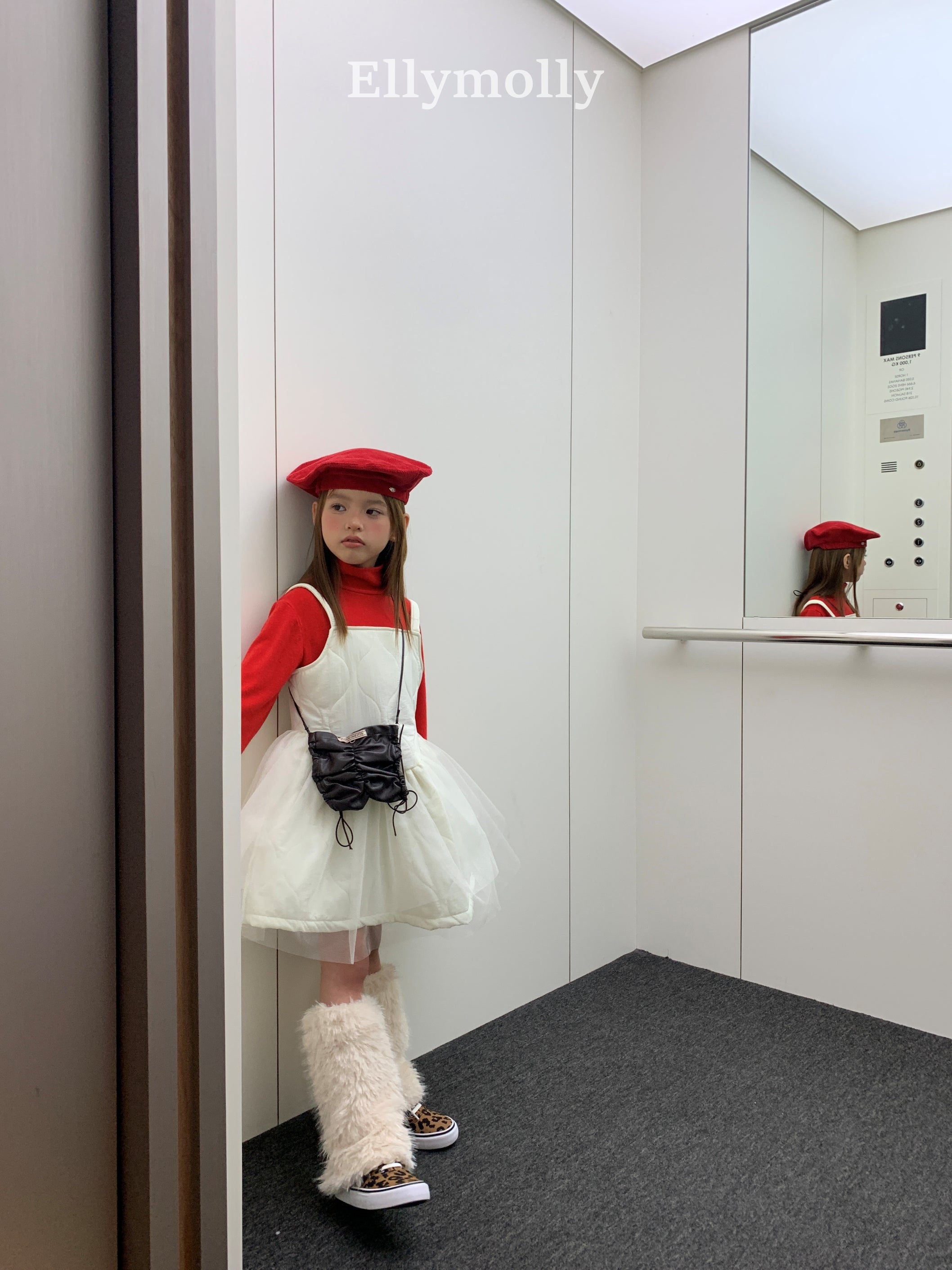 ［ELLY MOLLY］Snow warm turtleneck tee