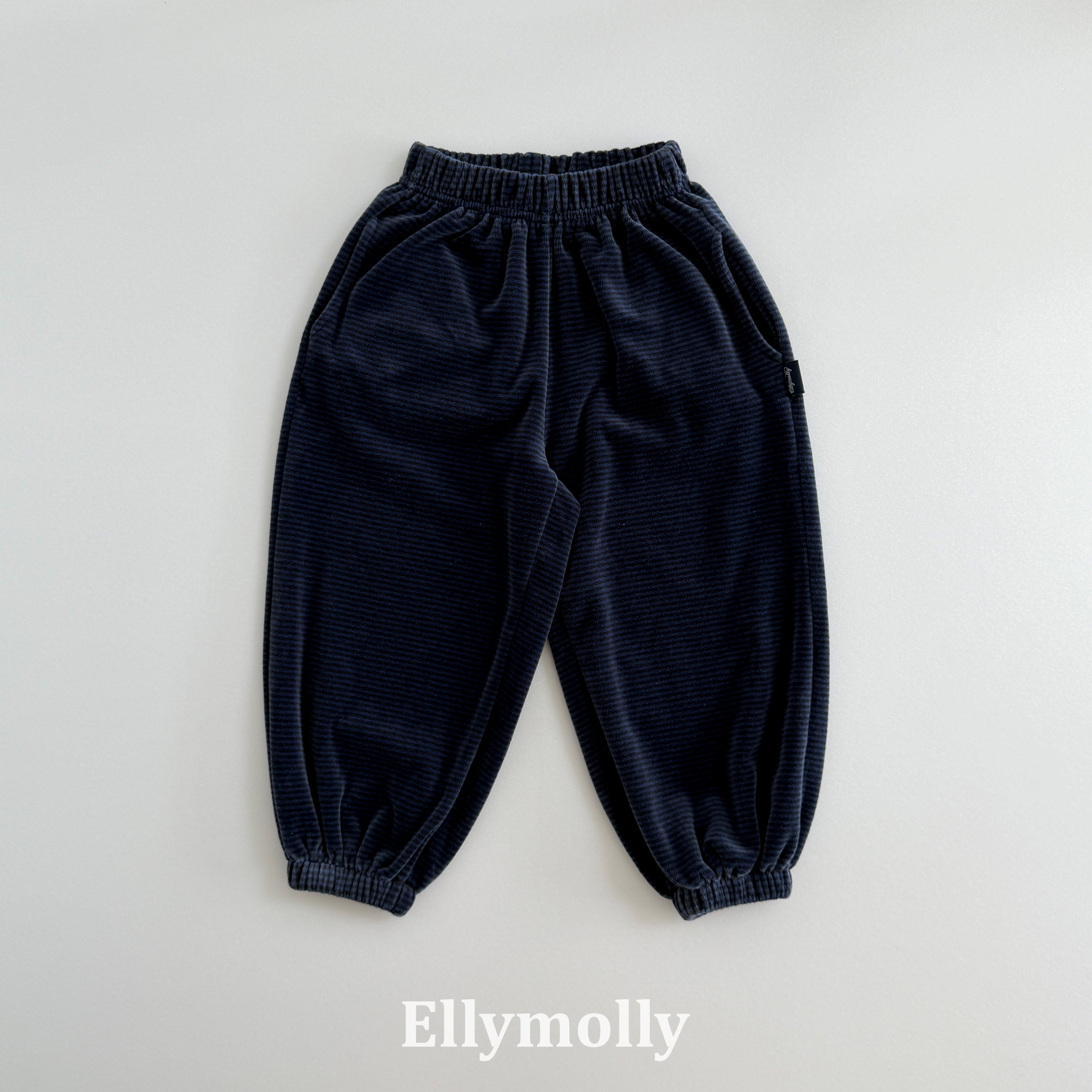 ［ELLY MOLLY］Velvet stripe jogger pants