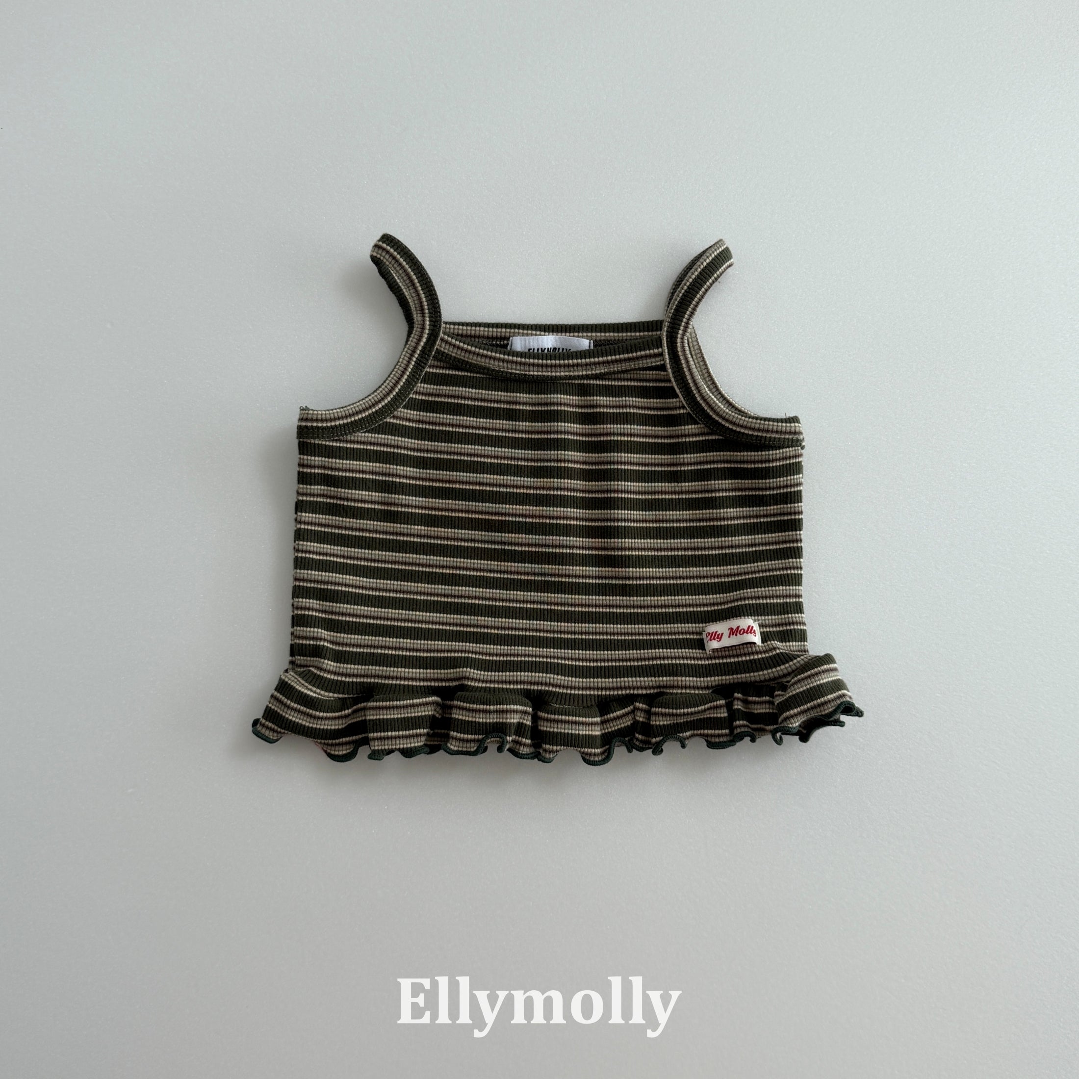 ［ELLY MOLLY］Shadow crop frill camisole tops