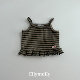 ［ELLY MOLLY］Shadow crop frill camisole tops