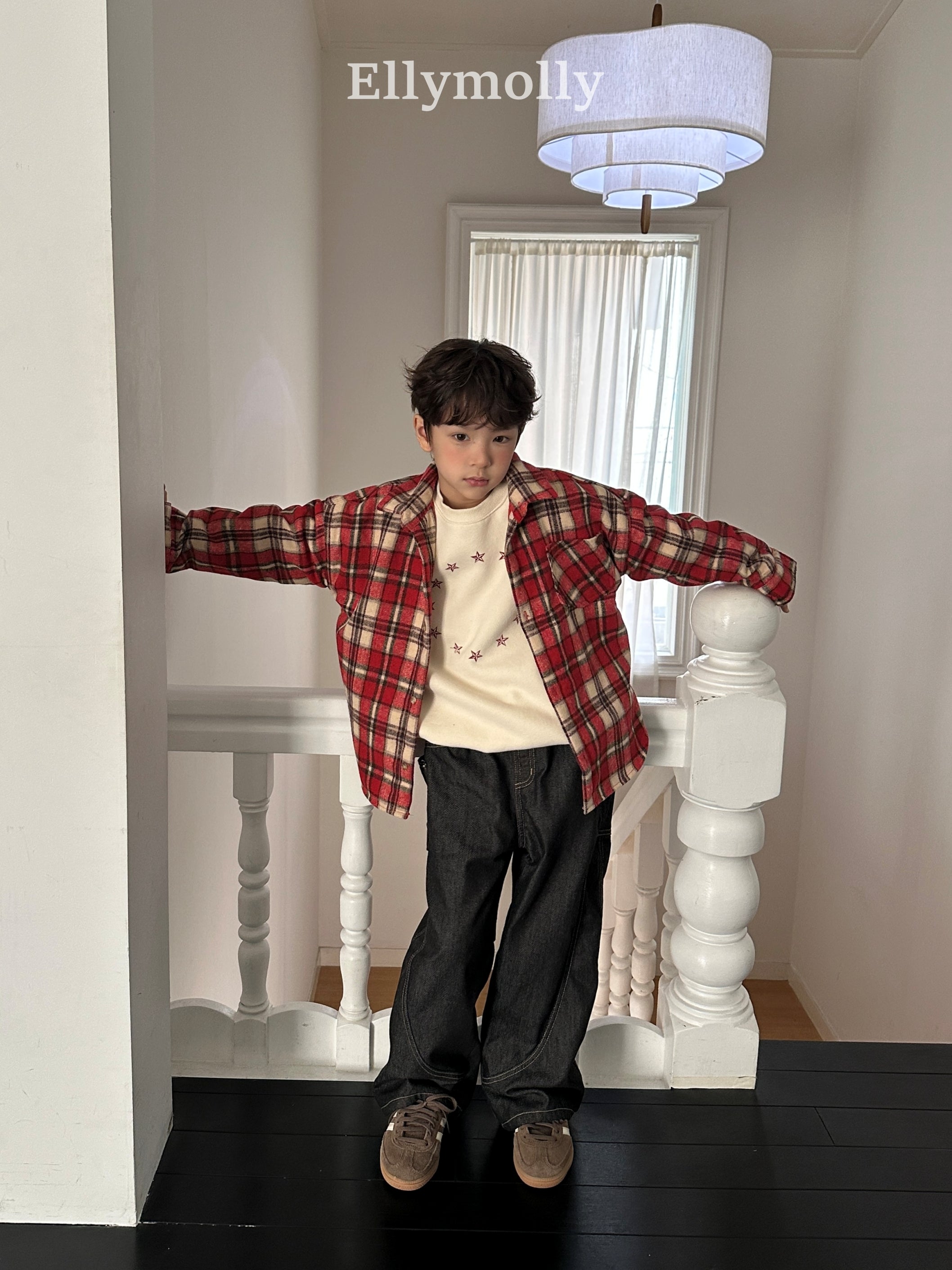 ［ELLY MOLLY］Rivet curve denim pants