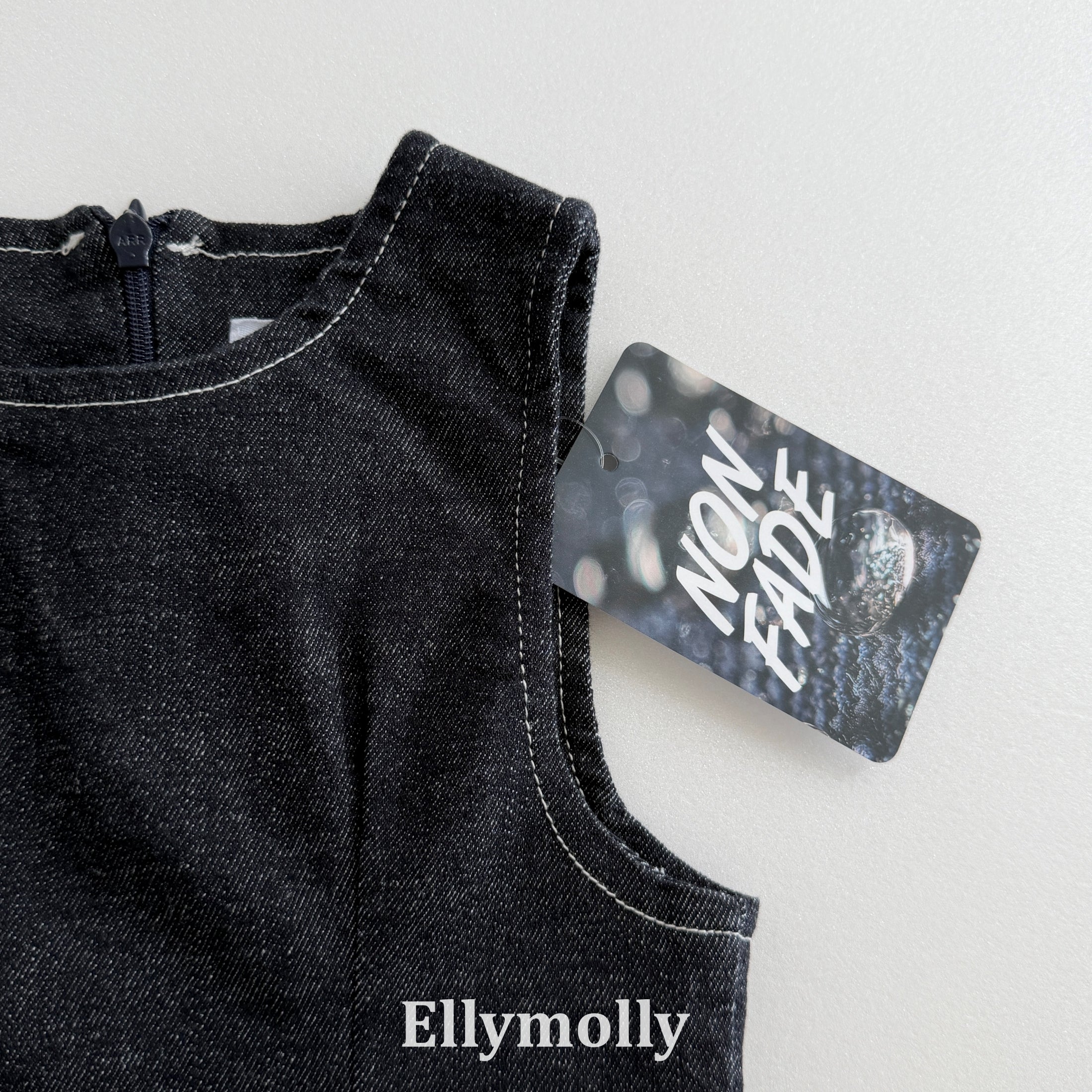 ［ELLY MOLLY］Mona frill denim one-piece