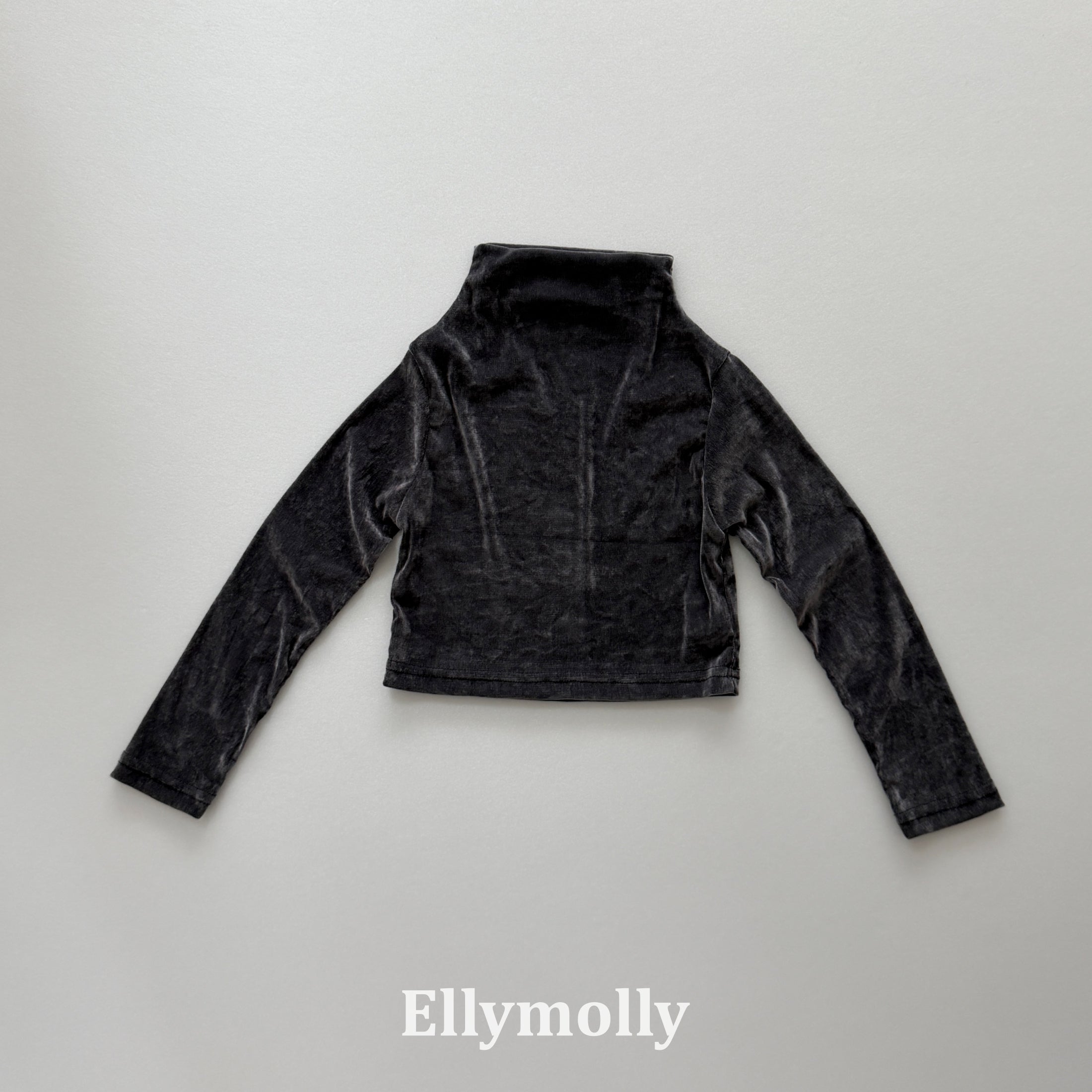 ［ELLY MOLLY］Velvet high neck tops