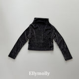 ［ELLY MOLLY］Velvet high neck tops