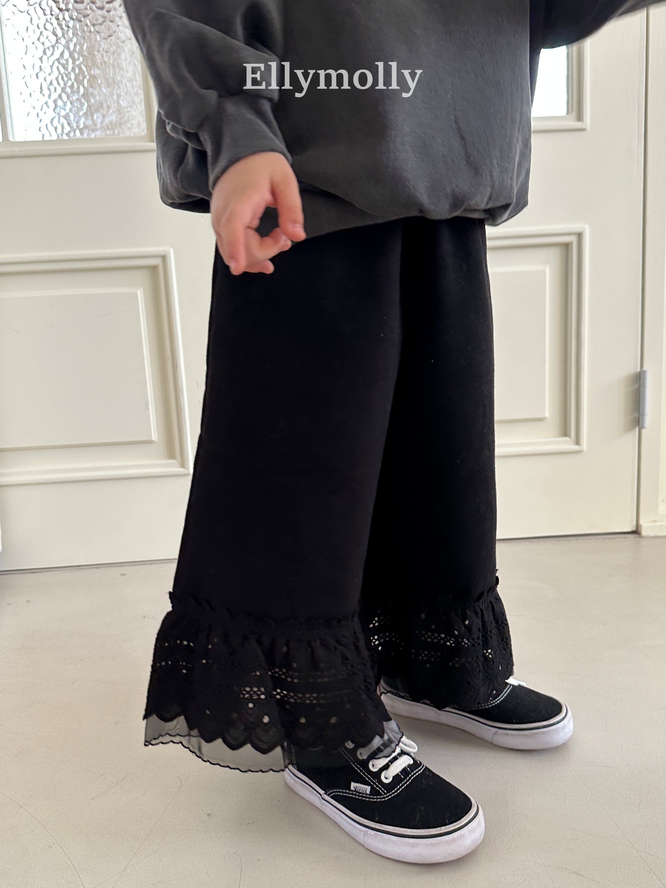 ［ELLY MOLLY］Creamy lace pants
