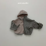 ［aou studio］Caramel stripe hoodie