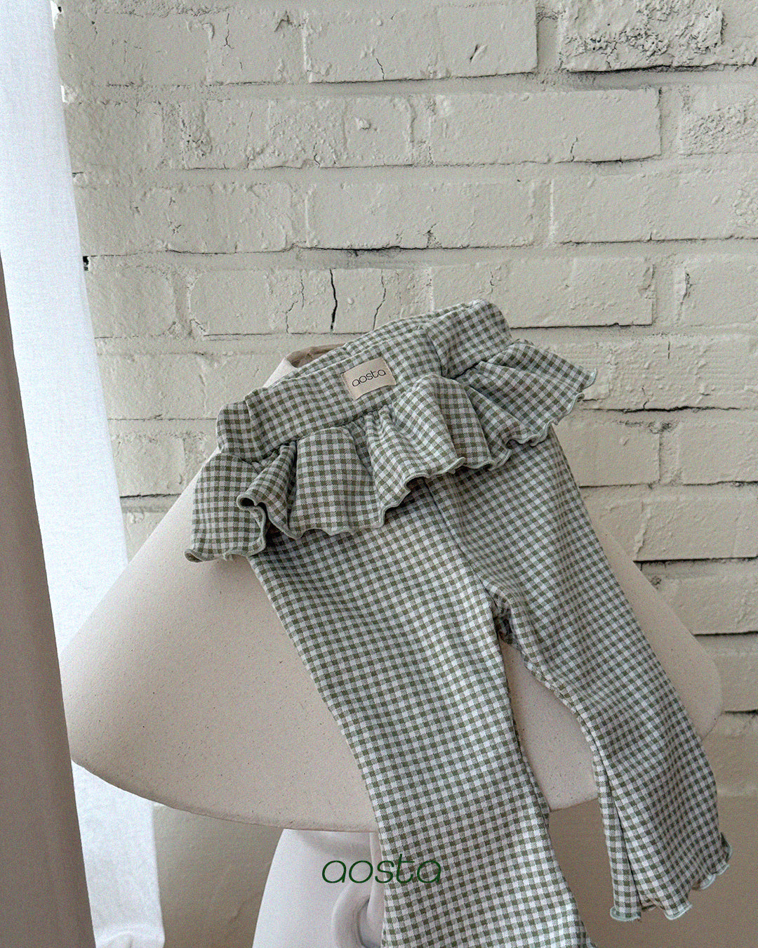 ［Aosta］Kiki Frill Check Pants