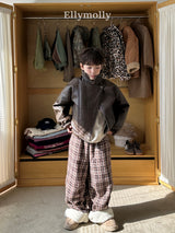 ［ELLY MOLLY］Teddy fur check pants