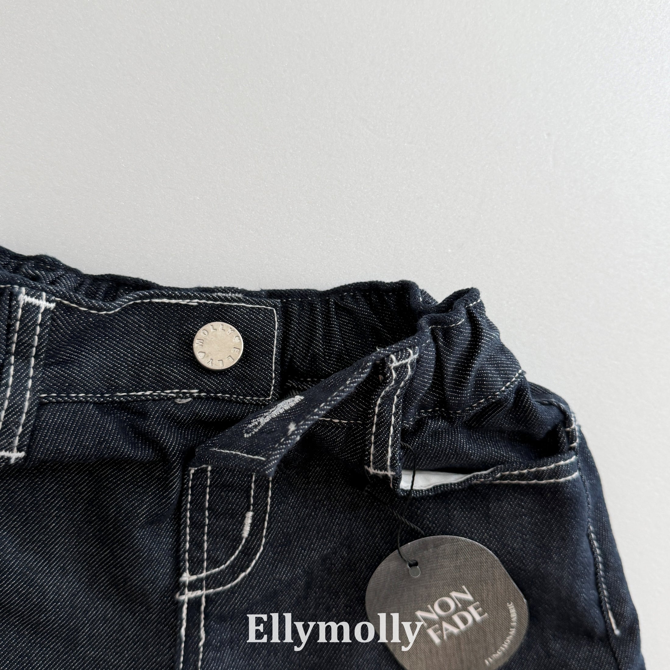 ［ELLY MOLLY］Flap non-fade denim short pants