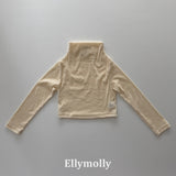 ［ELLY MOLLY］Velvet high neck tops