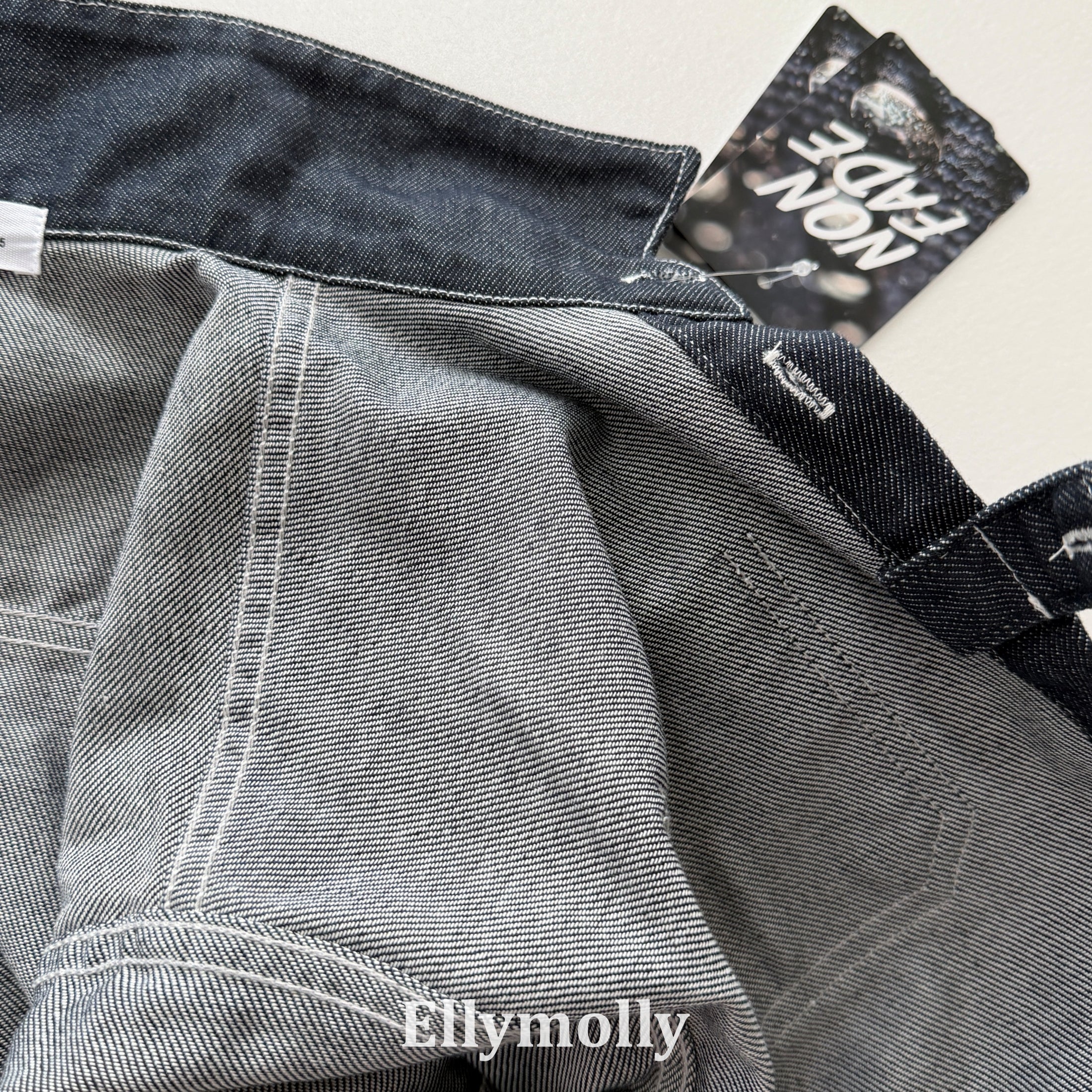 ［ELLY MOLLY］Bijou non-fade denim shirt