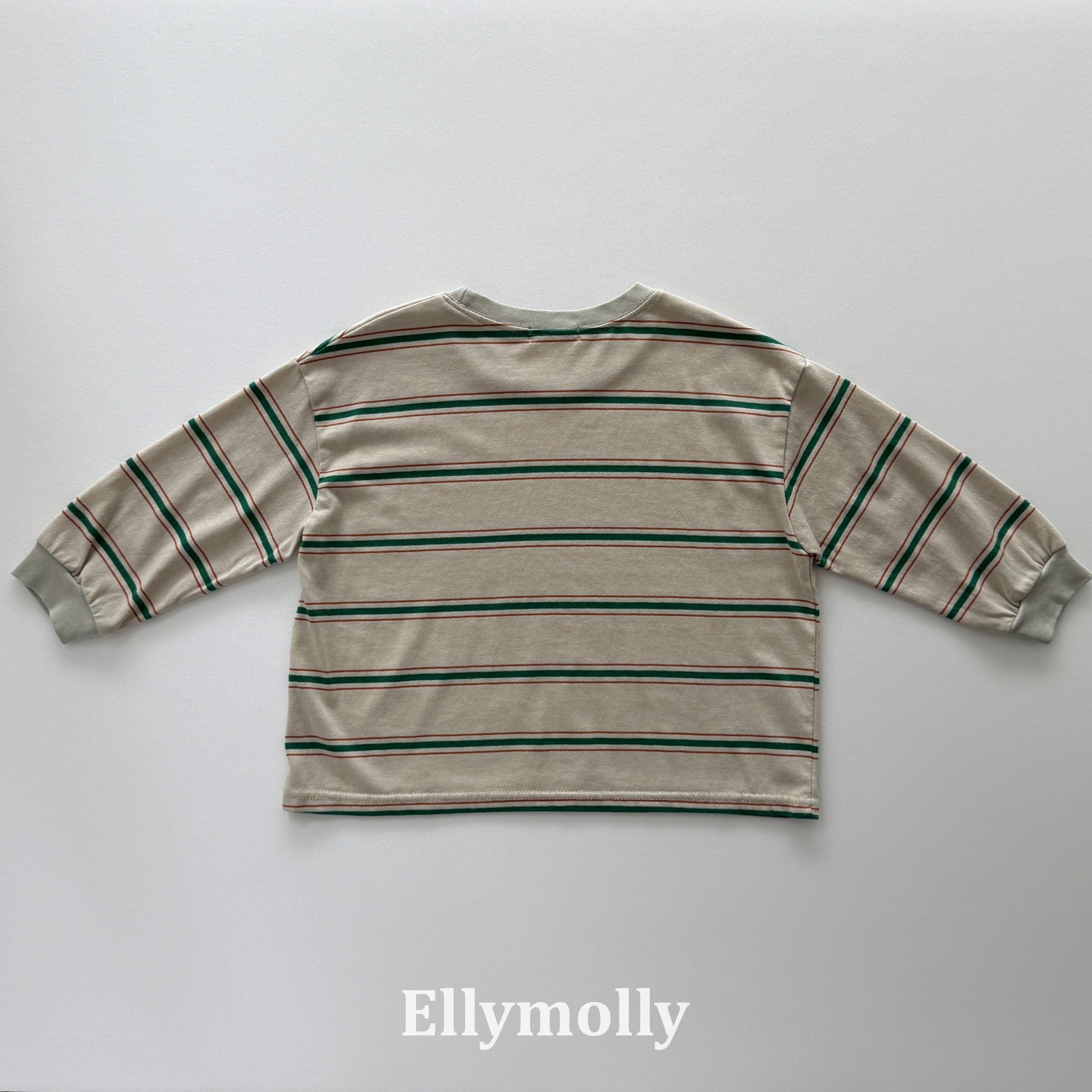 ［ELLY MOLLY］Domino stripe pigment tee