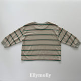 ［ELLY MOLLY］Domino stripe pigment tee