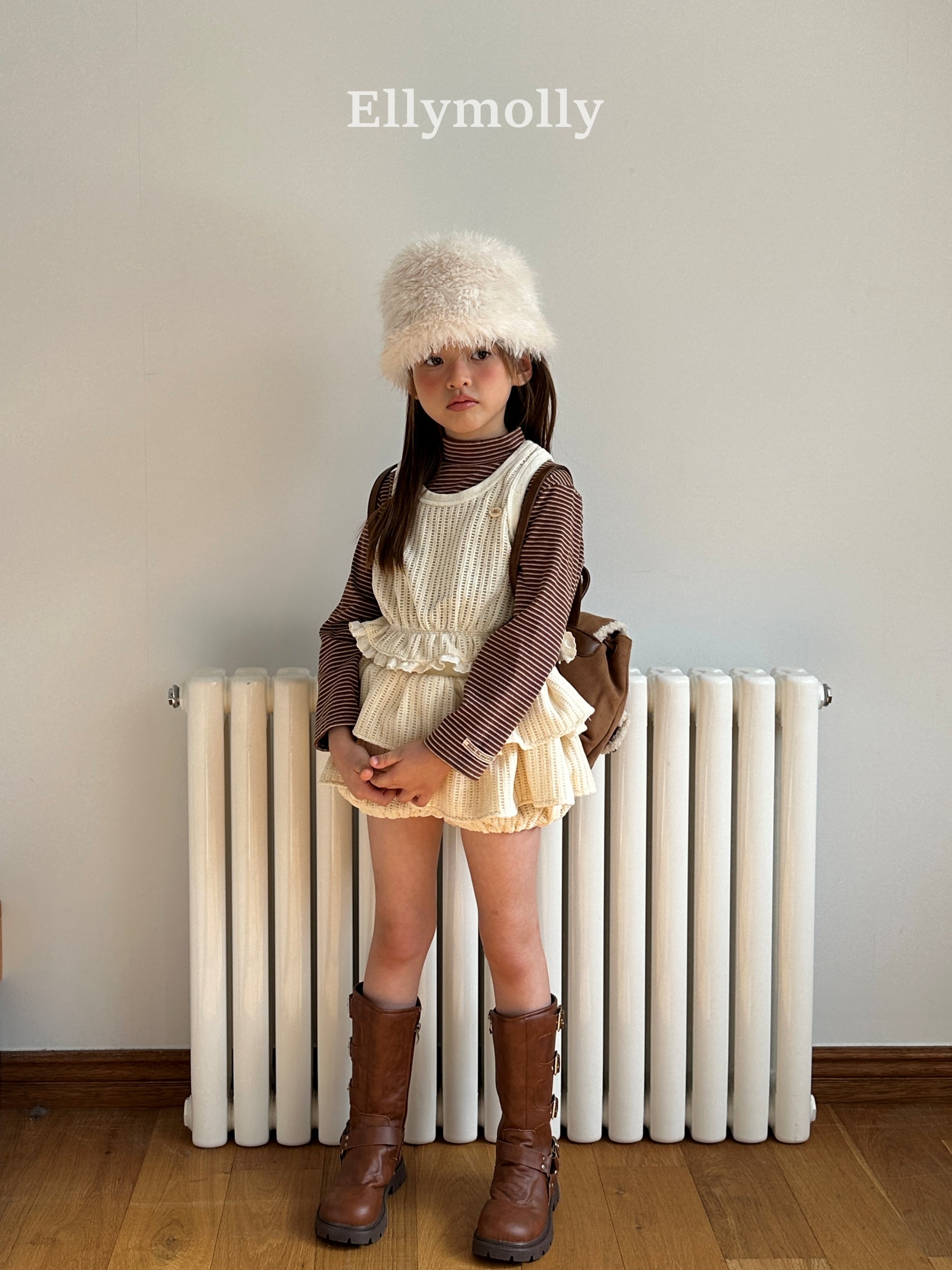 ［ELLY MOLLY］Velvet crunch vest