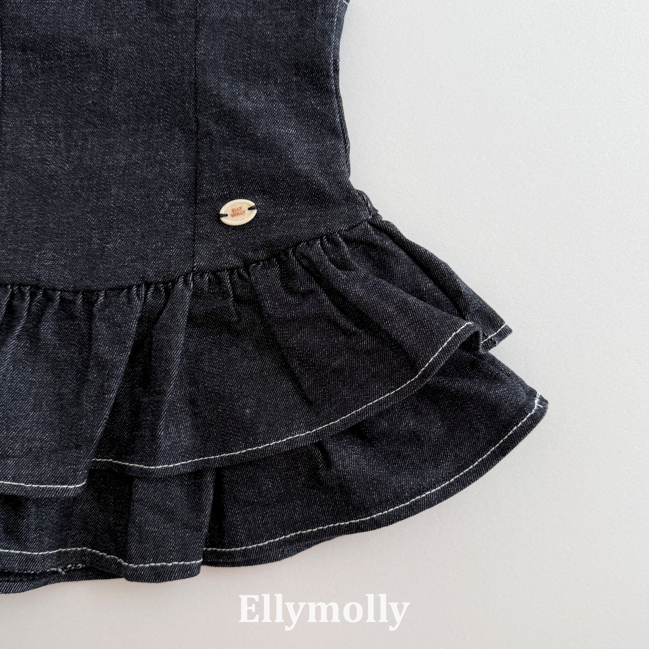 ［ELLY MOLLY］Mona frill denim one-piece