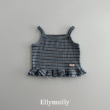 ［ELLY MOLLY］Shadow crop frill camisole tops