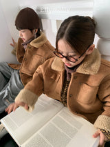 ［ELLY MOLLY］Soft tow tone mouton jacket