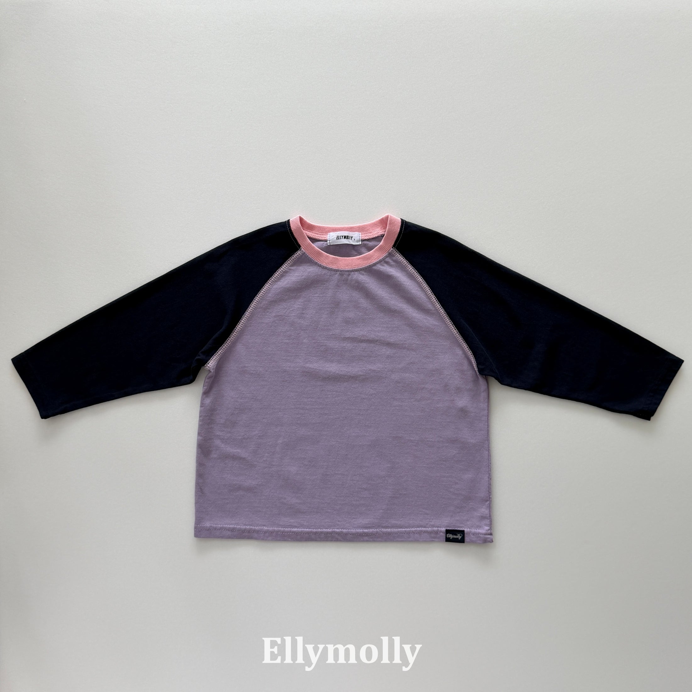 ［ELLY MOLLY］Color block raglan tee