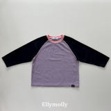 ［ELLY MOLLY］Color block raglan tee