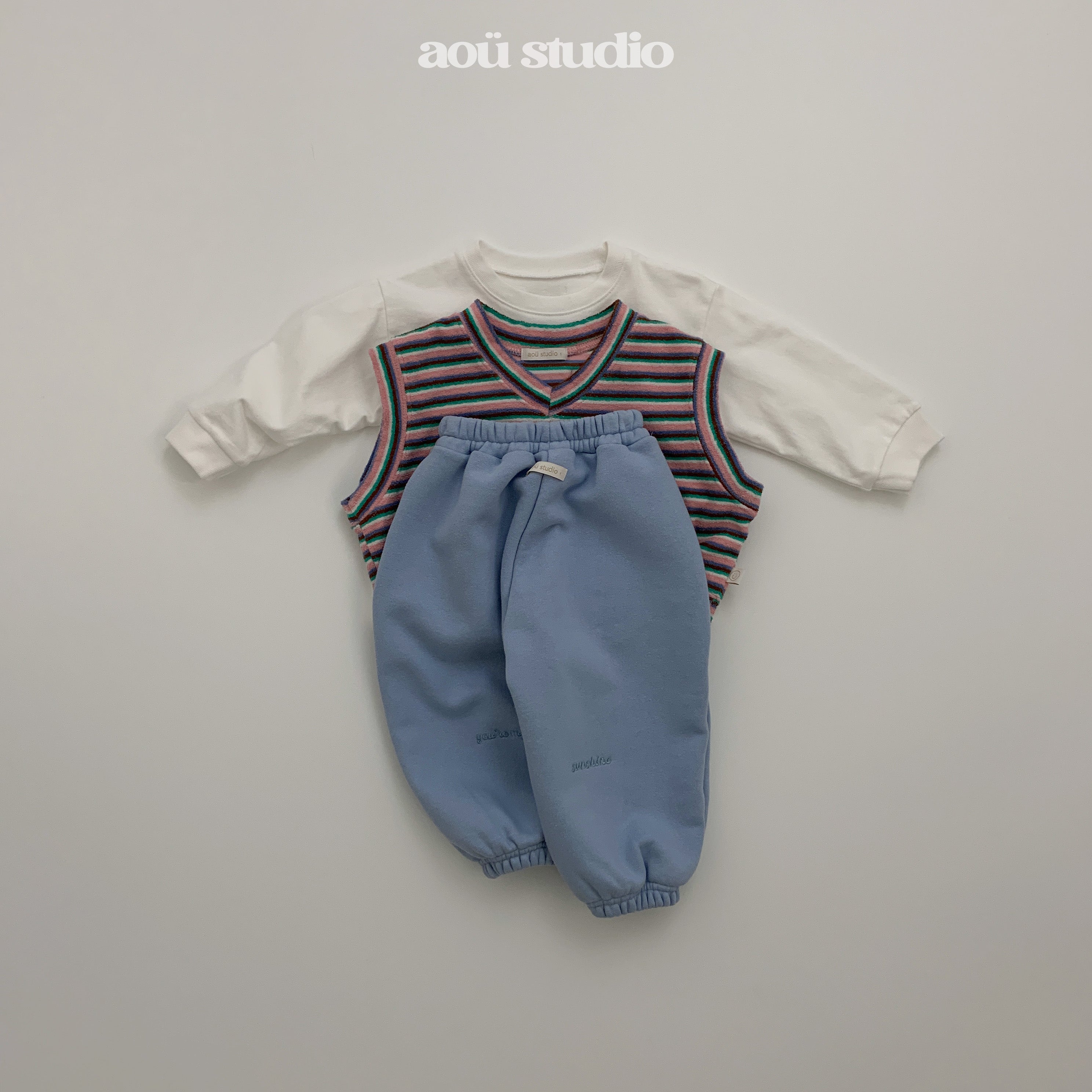 ［aou studio］Kiko stripe vest
