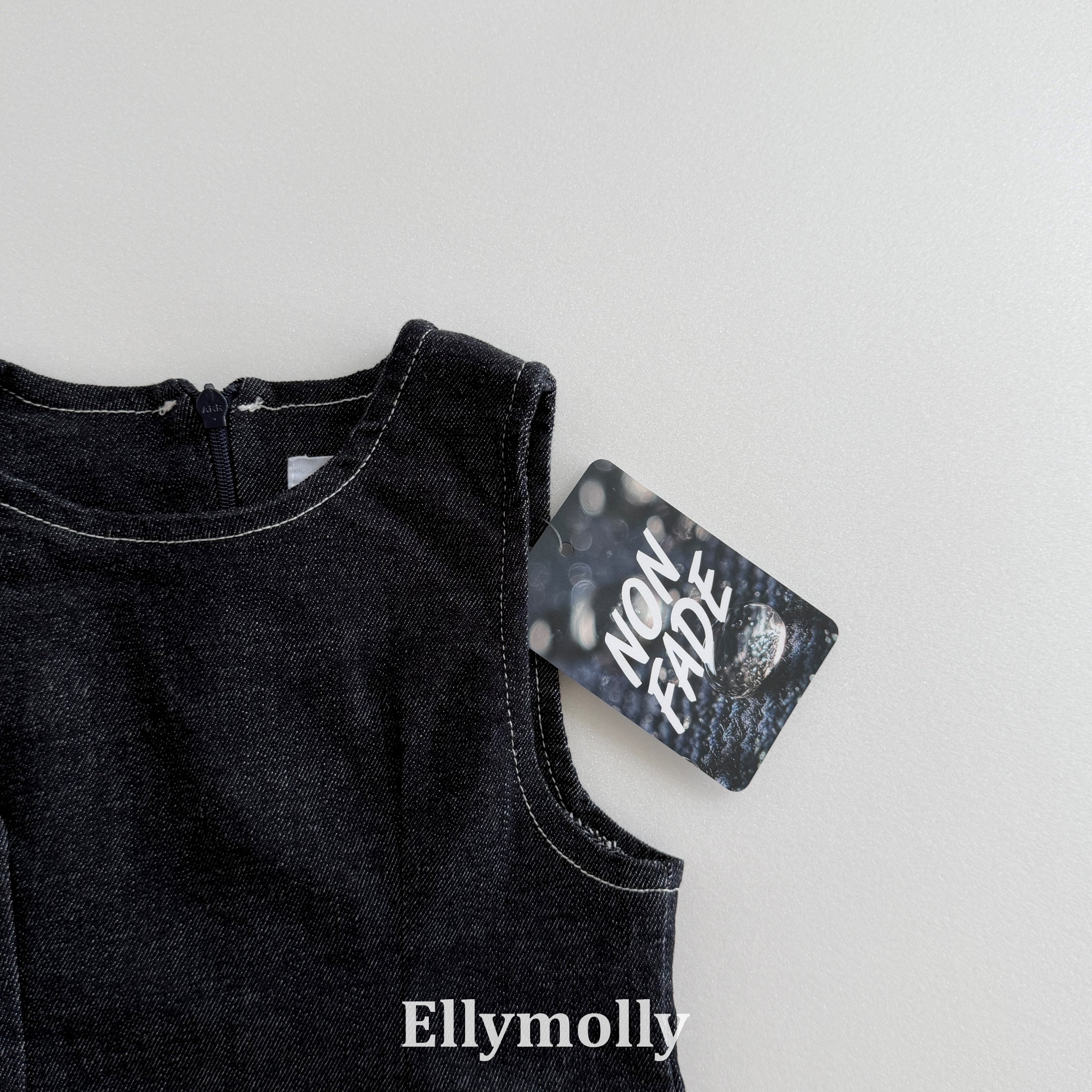 ［ELLY MOLLY］Mona frill denim one-piece