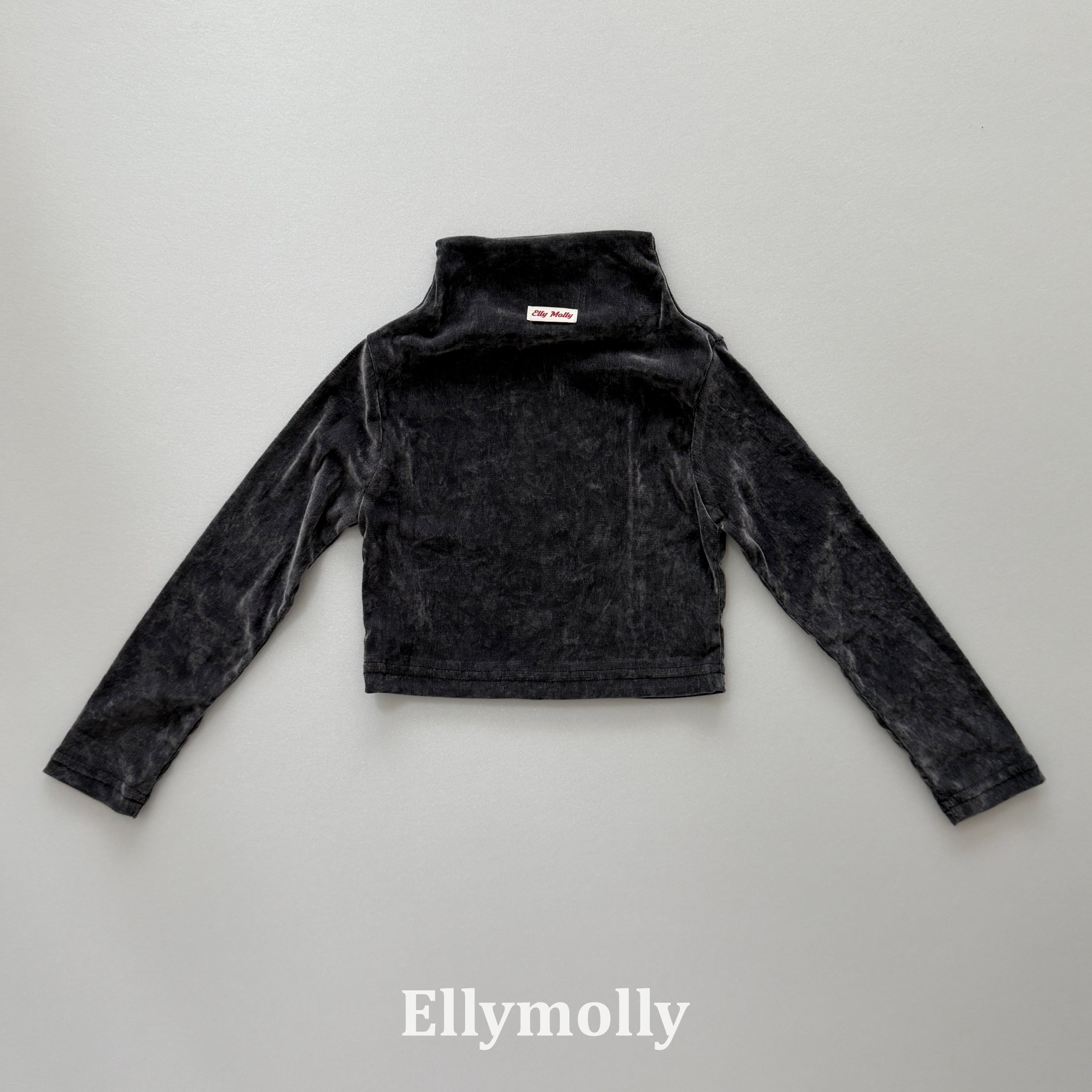 ［ELLY MOLLY］Velvet high neck tops