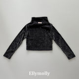 ［ELLY MOLLY］Velvet high neck tops