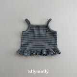 ［ELLY MOLLY］Shadow crop frill camisole tops