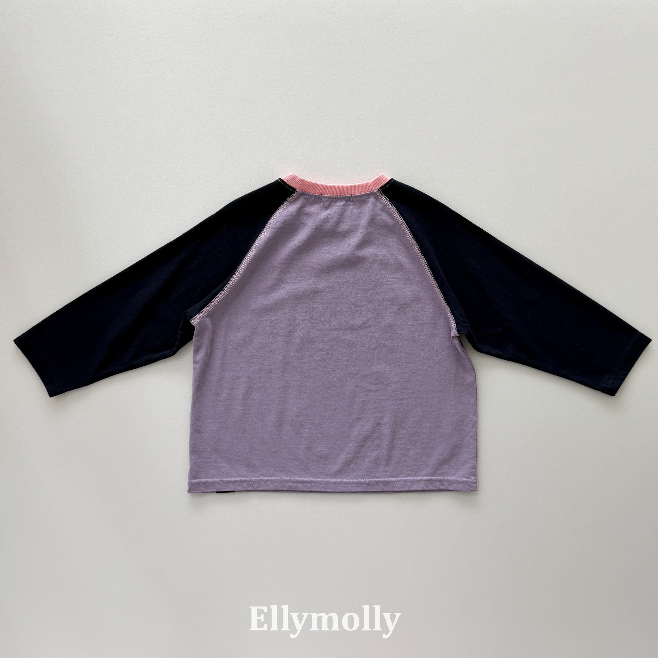 ［ELLY MOLLY］Color block raglan tee