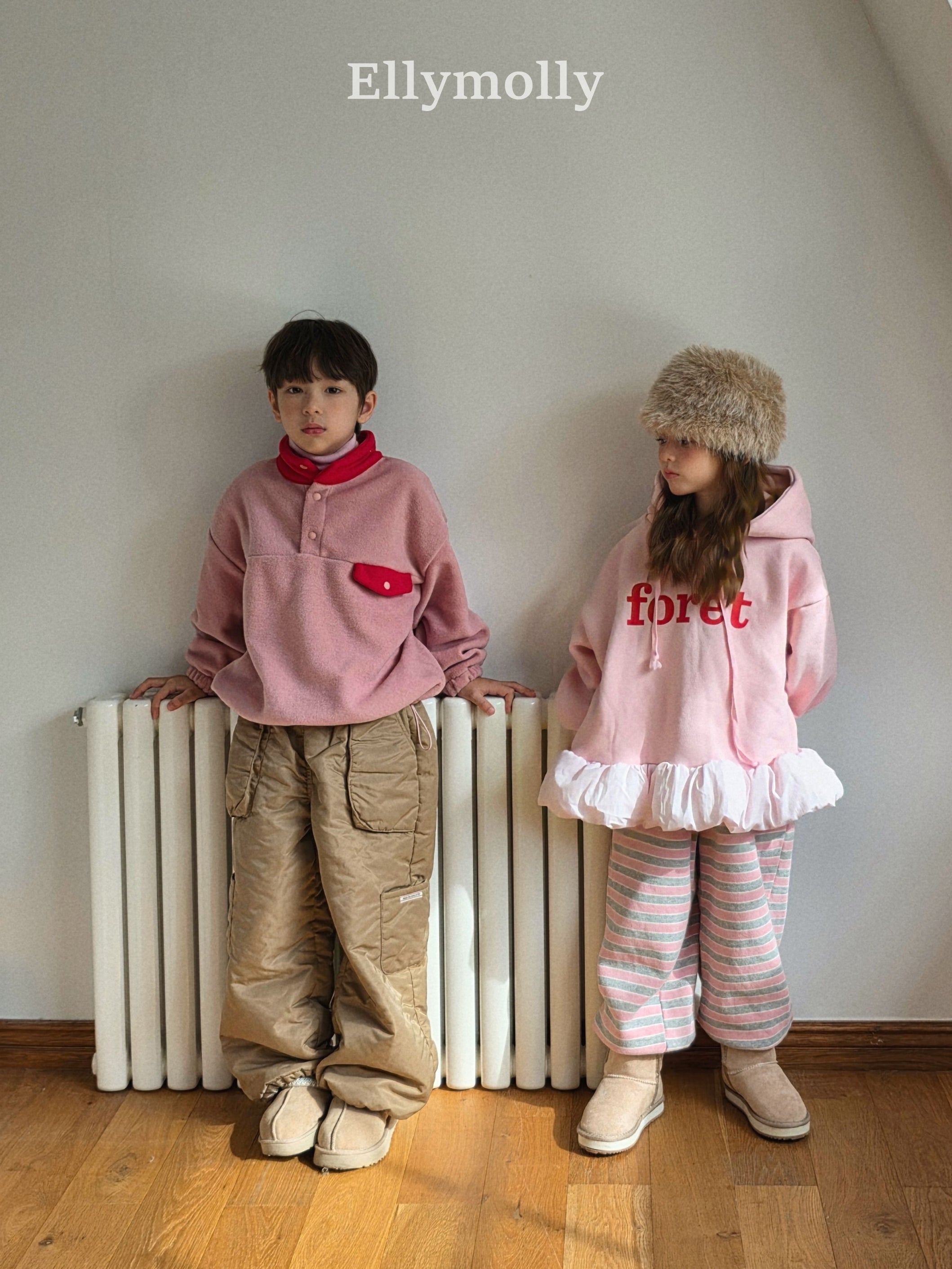 ［ELLY MOLLY］Gray heart jogger pants