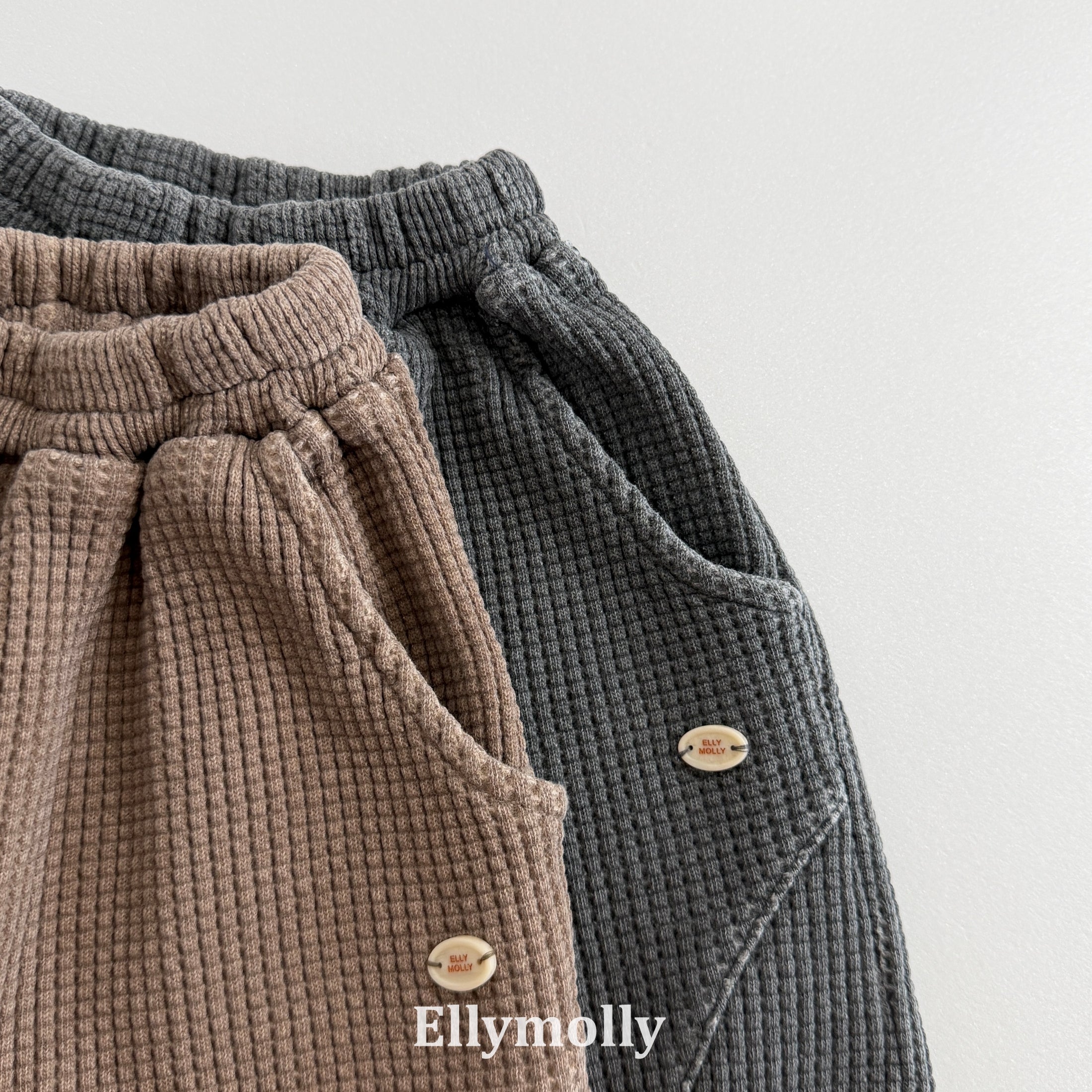 ［ELLY MOLLY］Waffle jogger pants