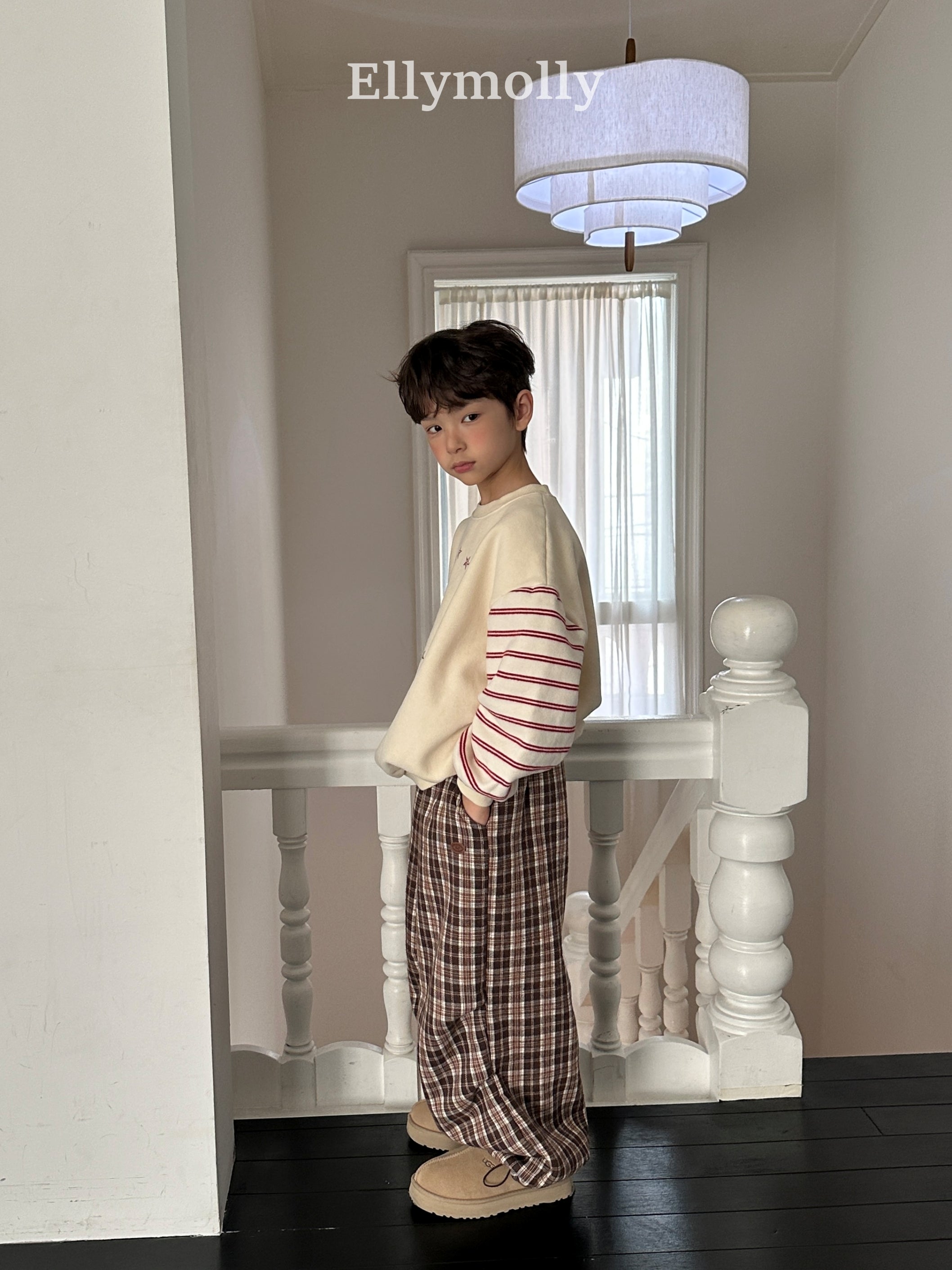 ［ELLY MOLLY］Teddy fur check pants