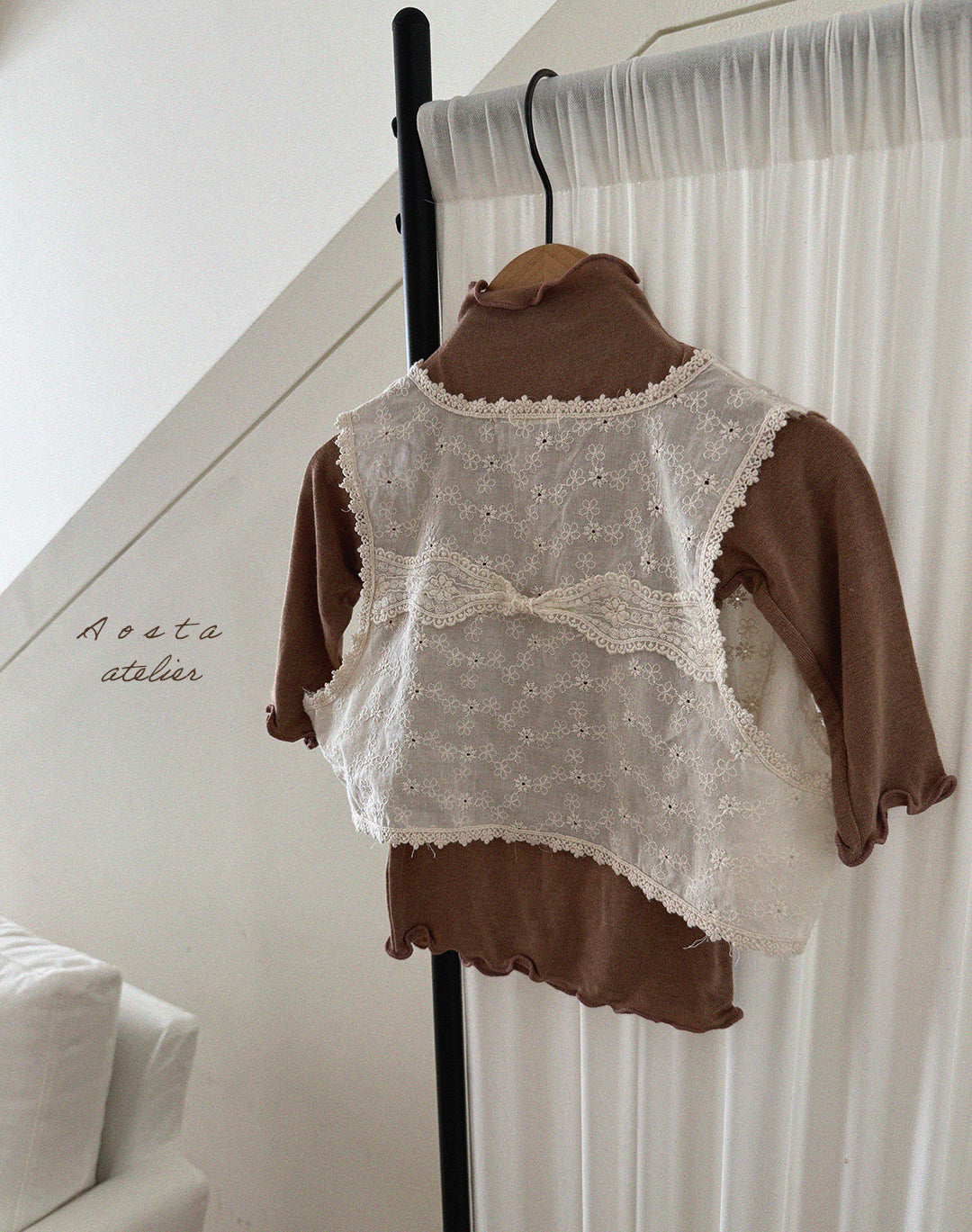 ［Aosta］Lace Open Vest