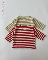 ［Aosta］Meow Stripe Tee