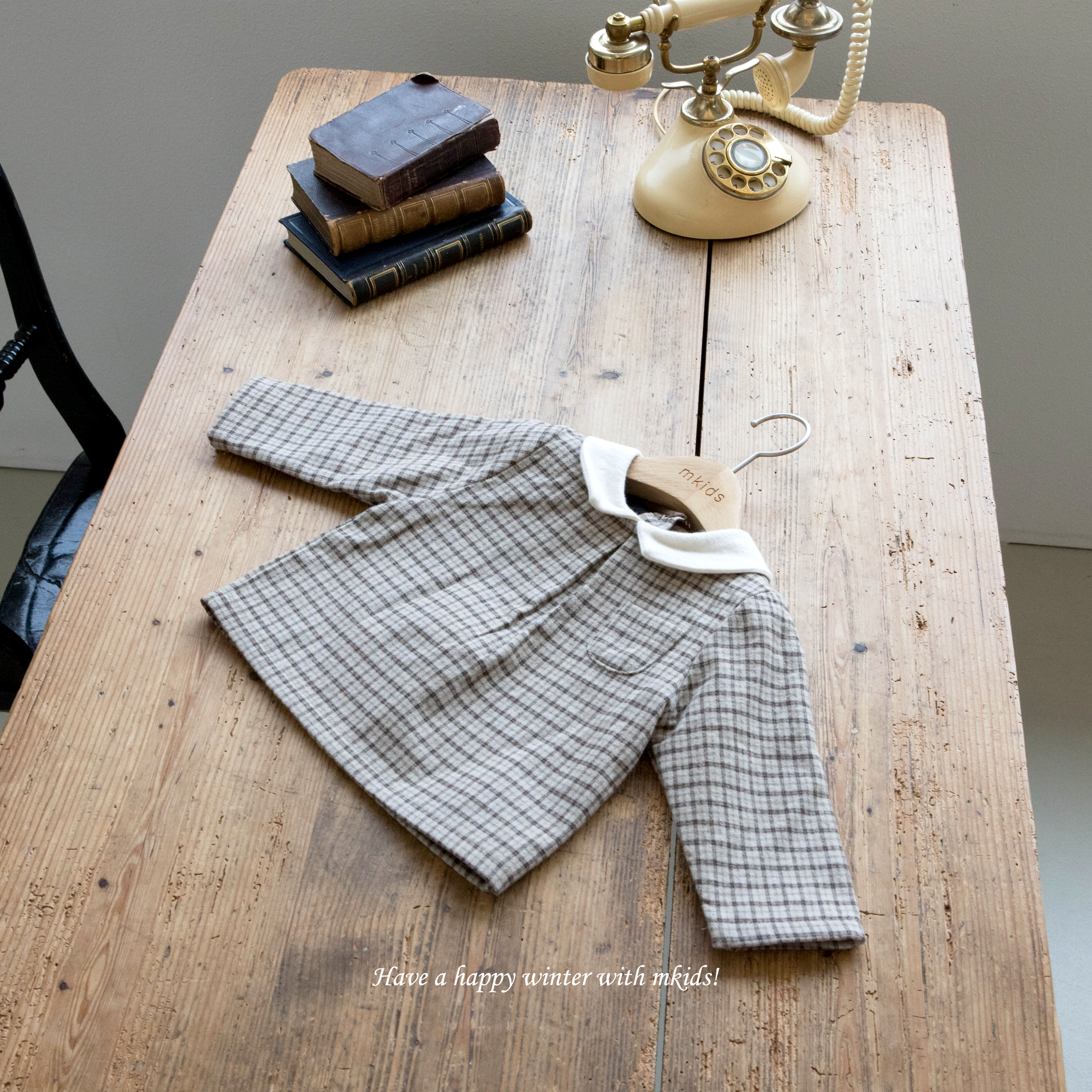 ［mkids］Billy check collar blouse