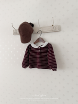 Puel stripe collar blouse