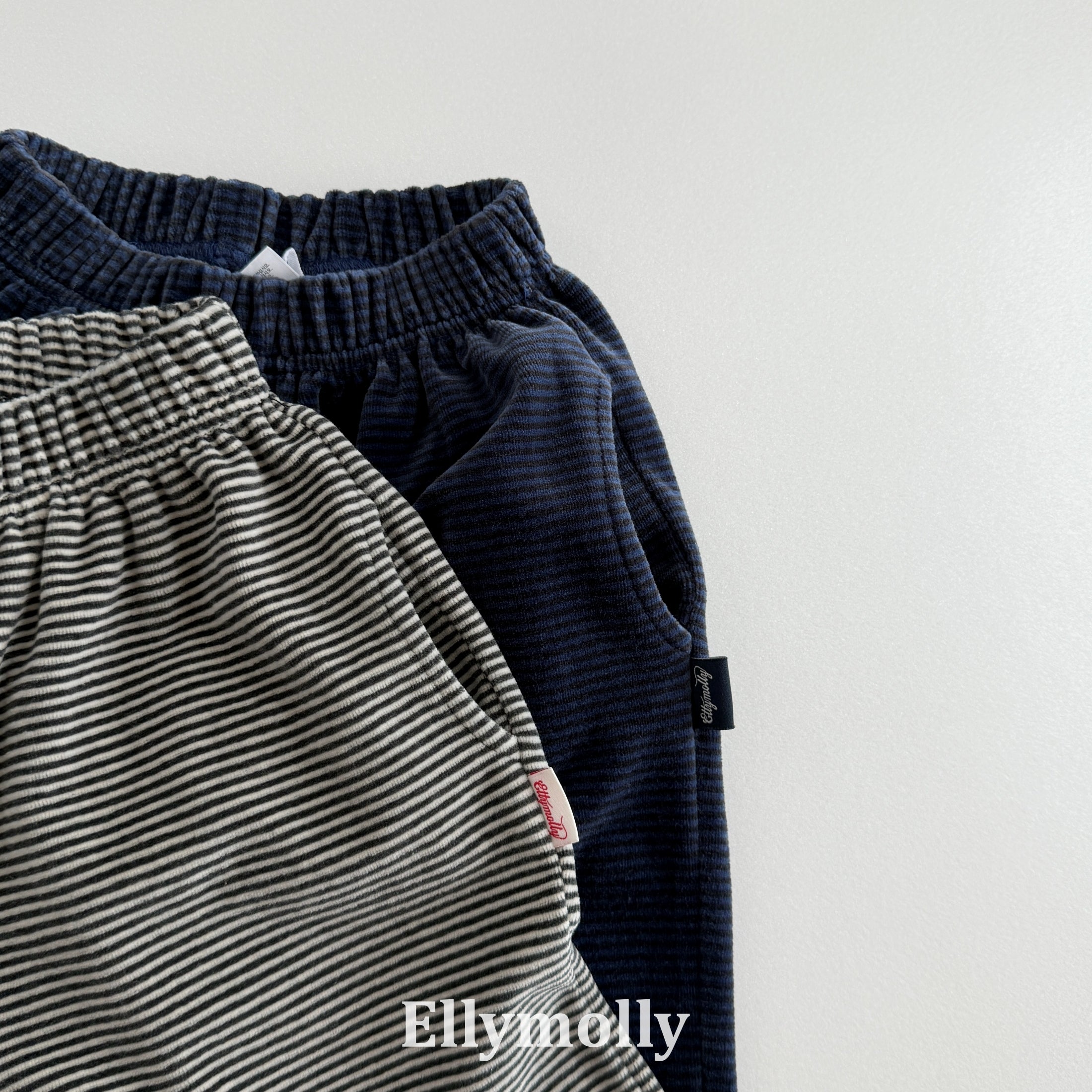［ELLY MOLLY］Velvet stripe jogger pants
