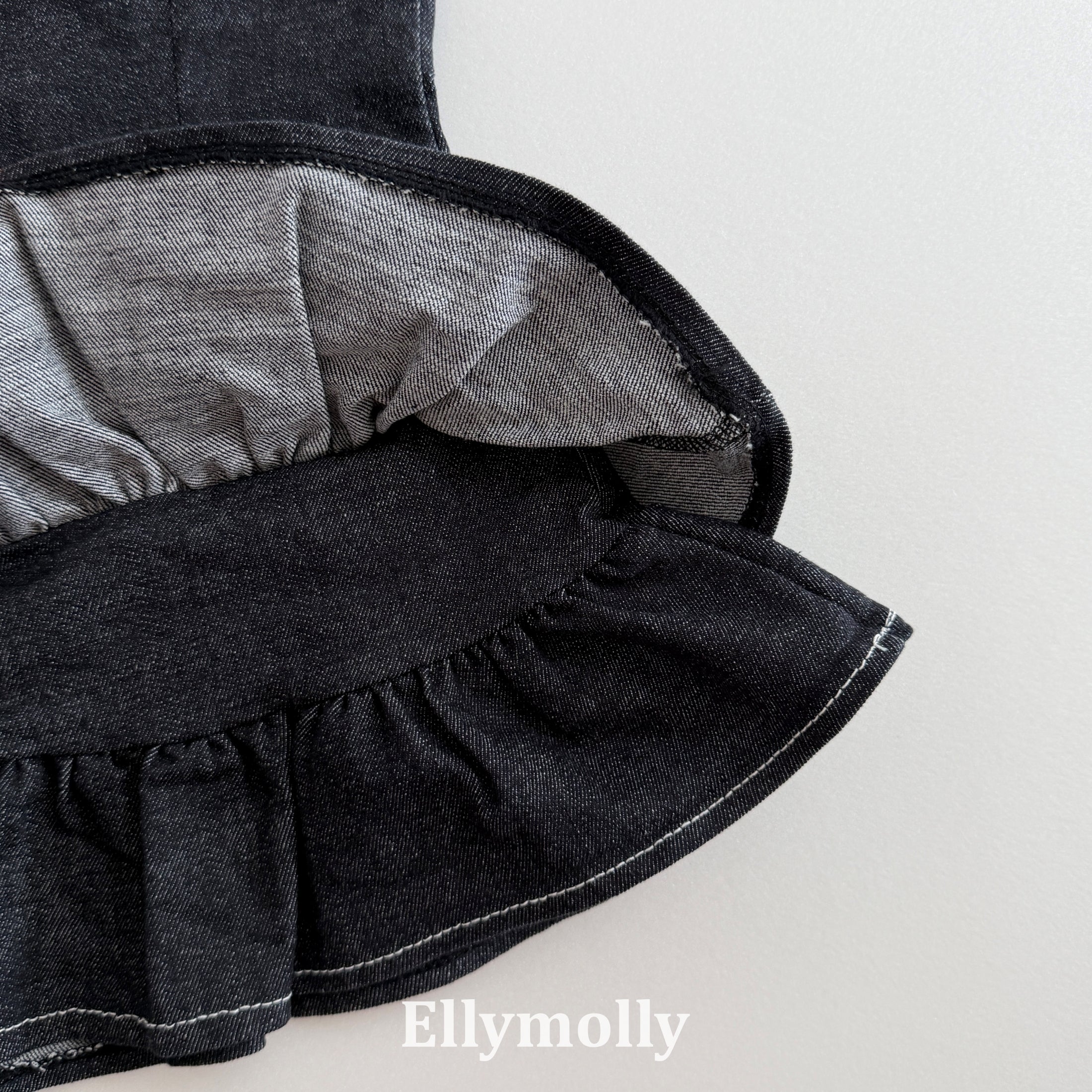 ［ELLY MOLLY］Mona frill denim one-piece