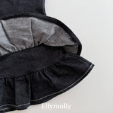 ［ELLY MOLLY］Mona frill denim one-piece