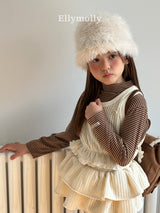 ［ELLY MOLLY］Velvet crunch vest