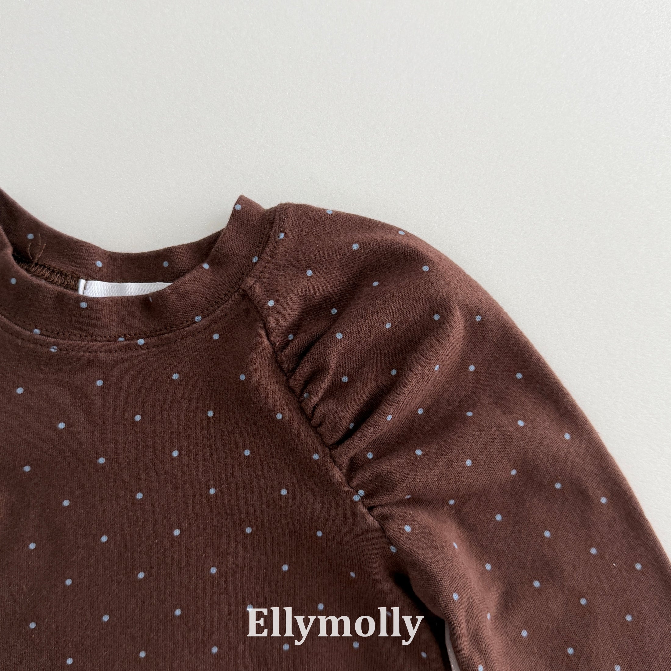 ［ELLY MOLLY］Giselle dot shirring tee
