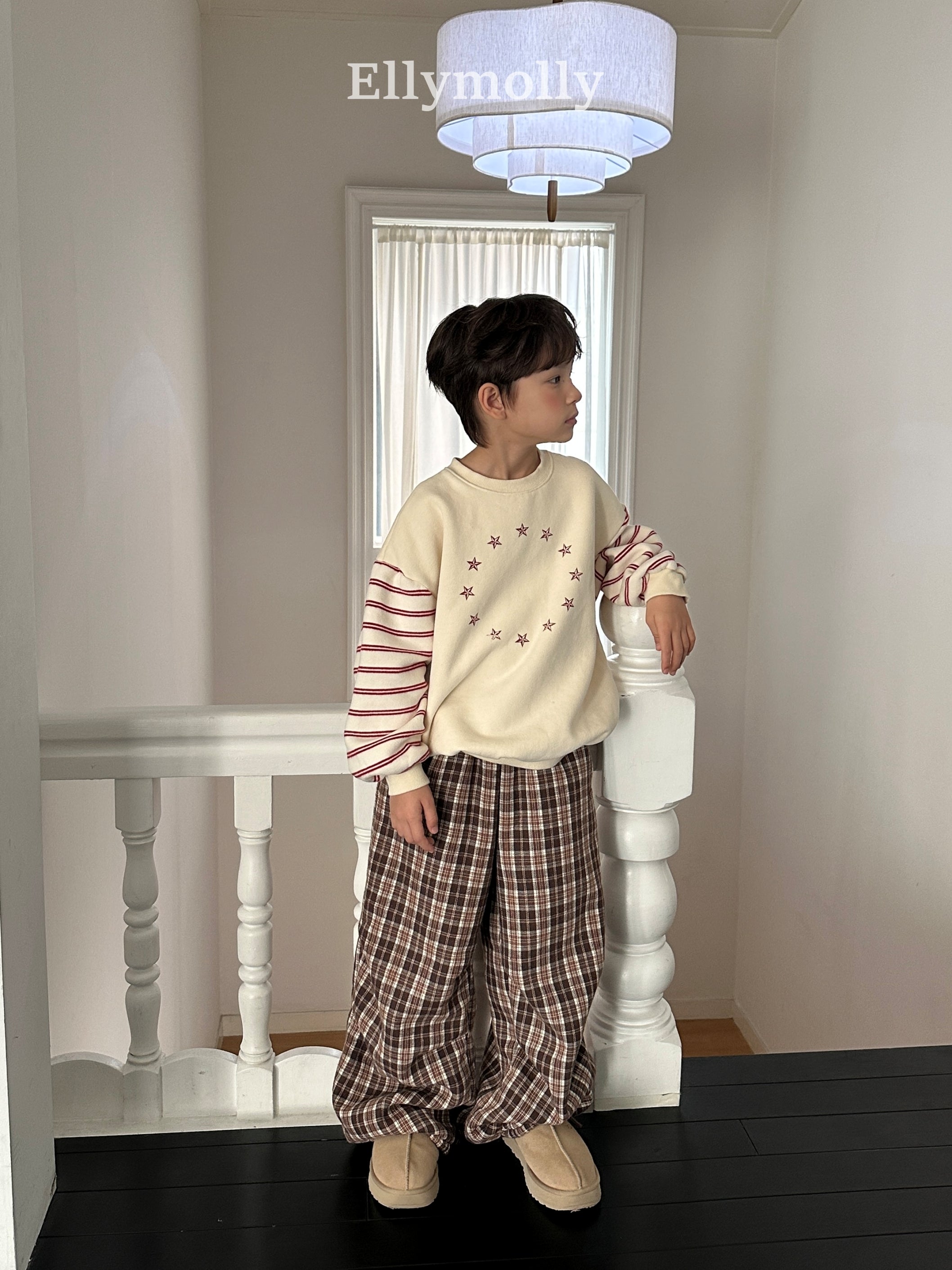 ［ELLY MOLLY］Teddy fur check pants