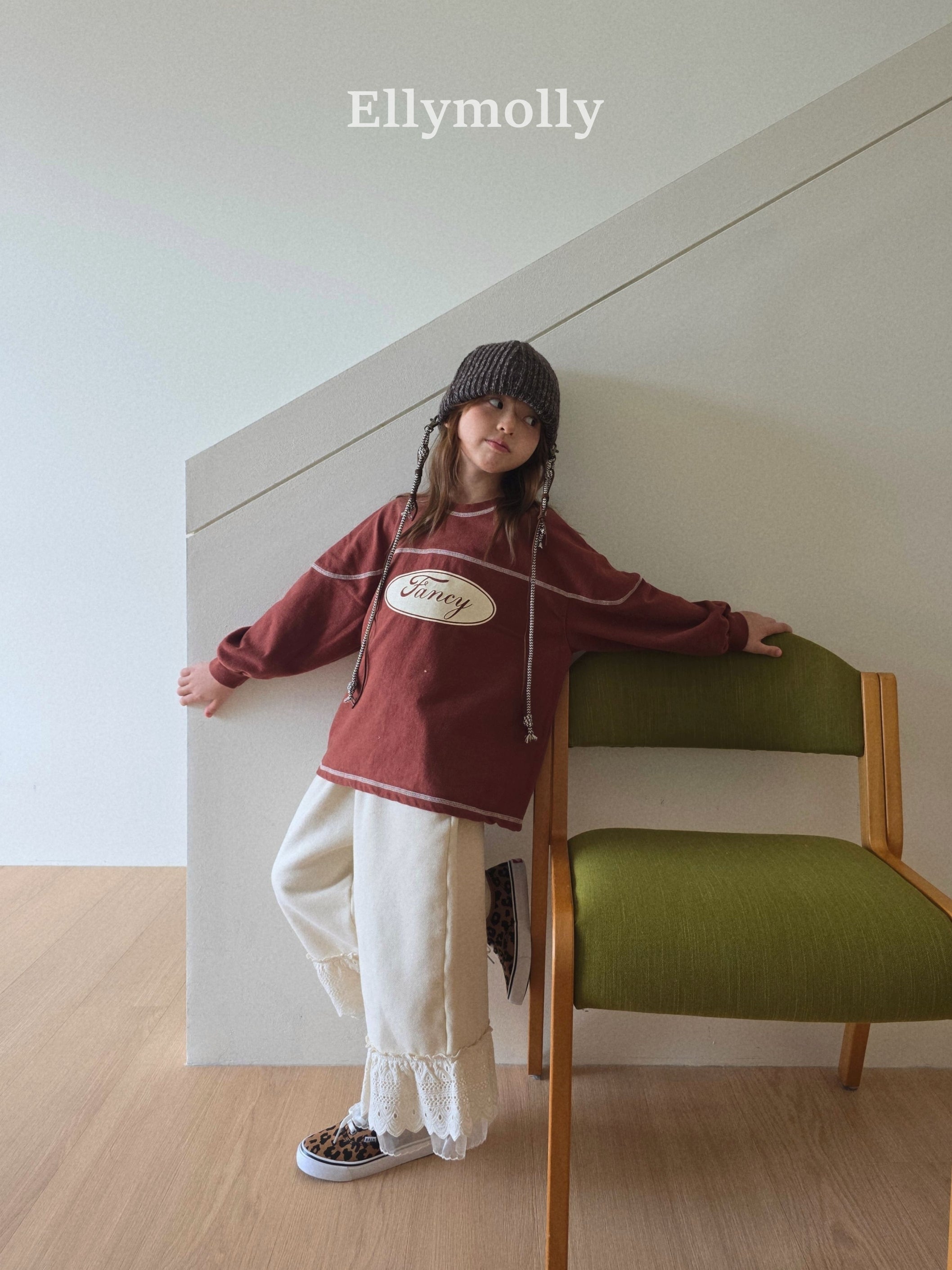 ［ELLY MOLLY］Creamy lace pants