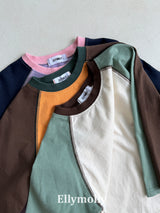 ［ELLY MOLLY］Color block raglan tee