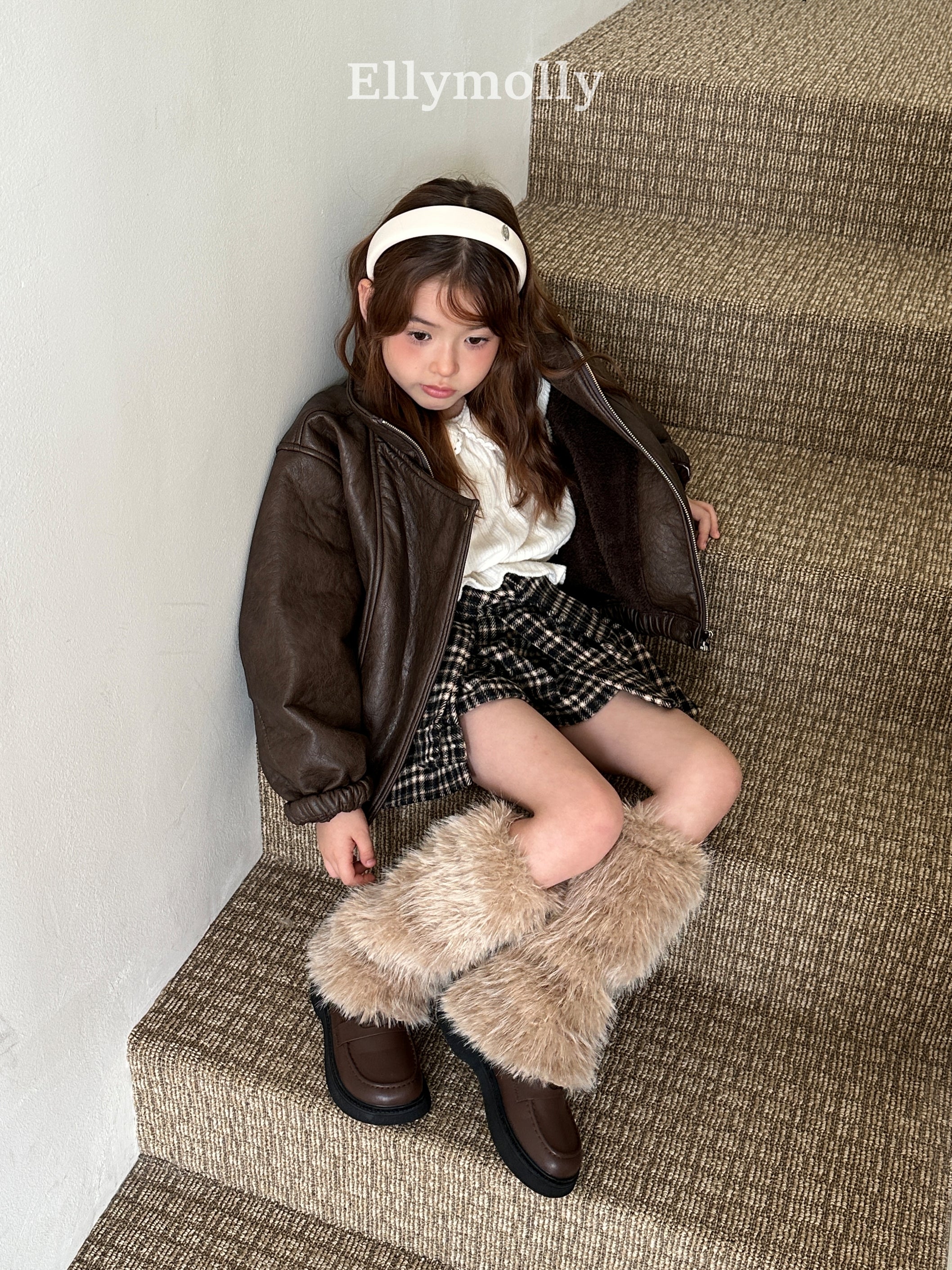 ［ELLY MOLLY］Miso check wrap pants