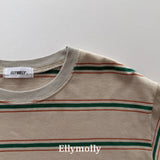 ［ELLY MOLLY］Domino stripe pigment tee