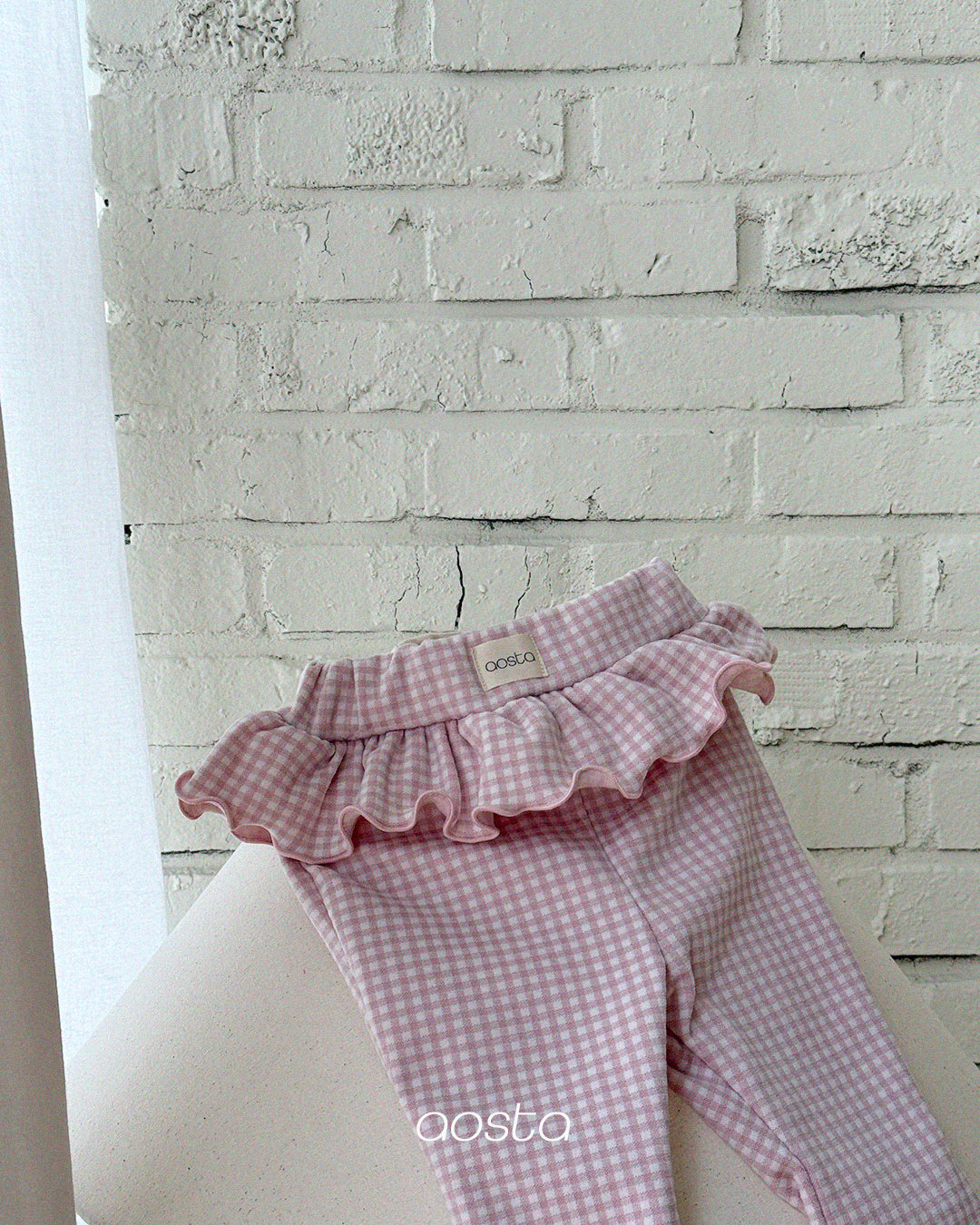 ［Aosta］Kiki Frill Check Pants