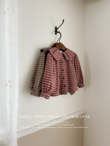 *Noeul.made* Check collar blouse