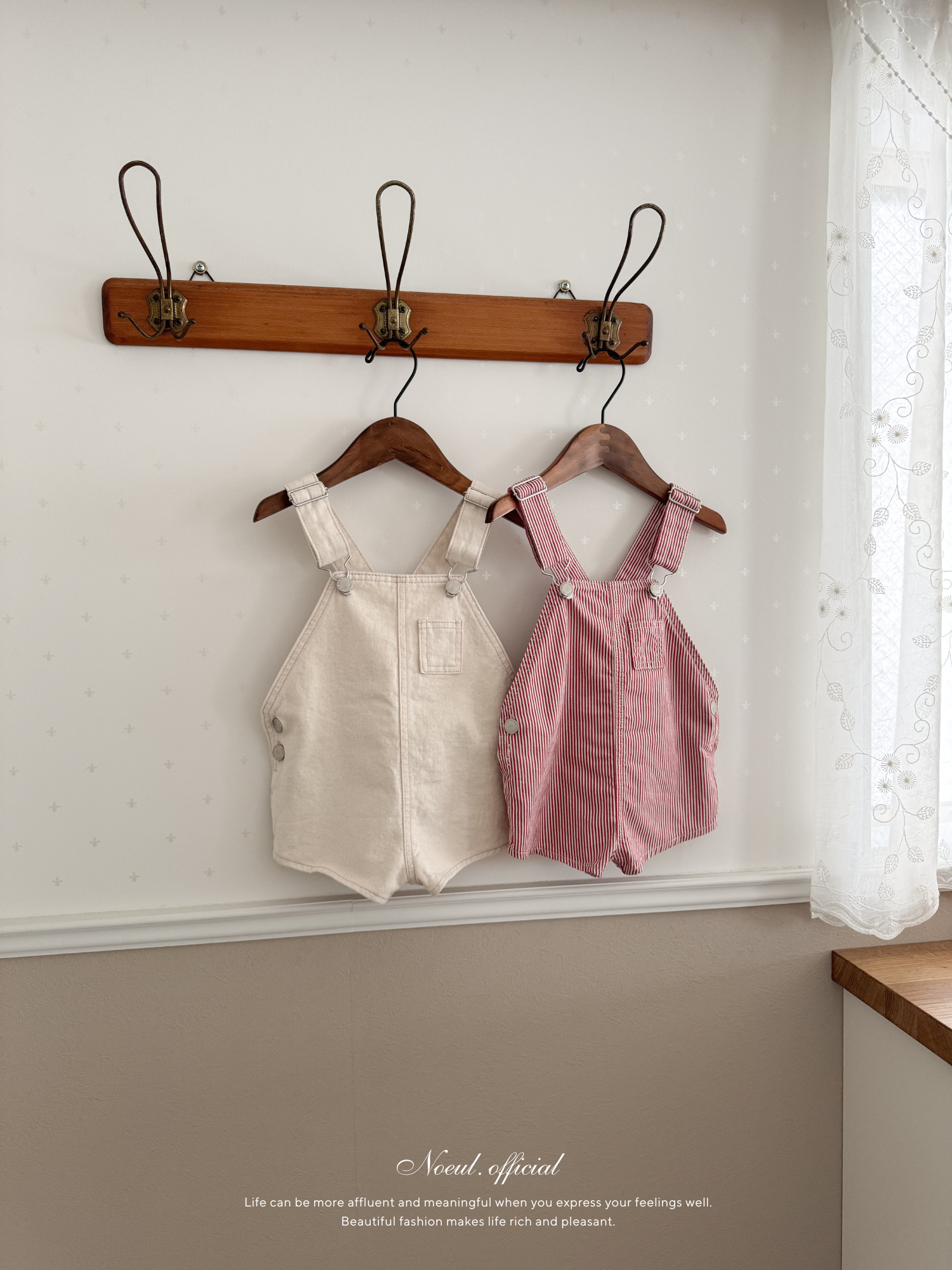 Cotton berry short overalls